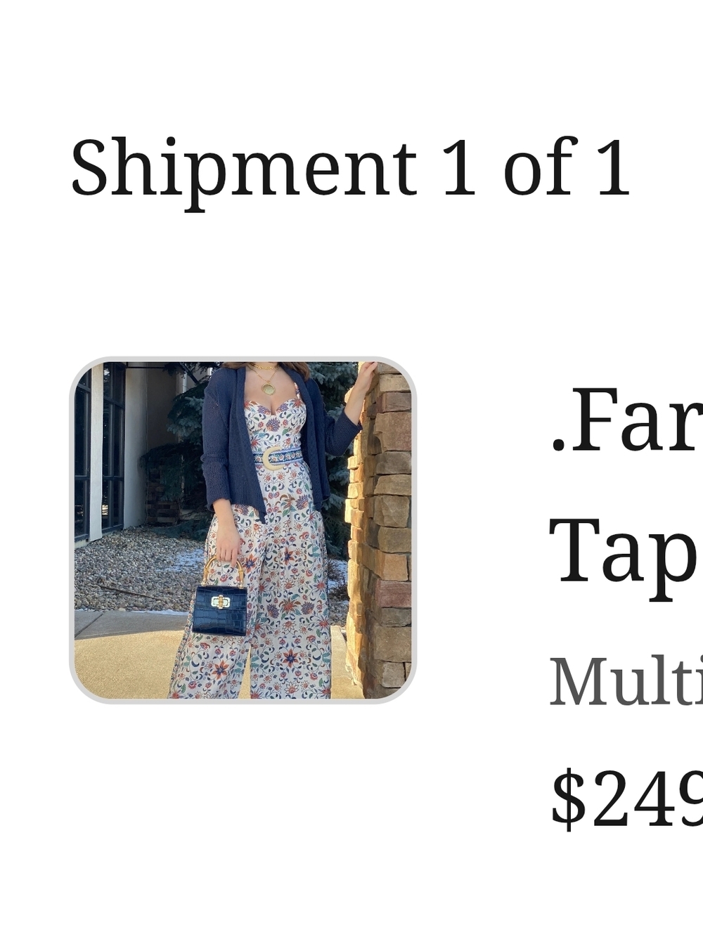 FARM Rio Multi-Color Jumpsuit Doesnt Fit My Chest.  Cannot  Return. Tag Attached
